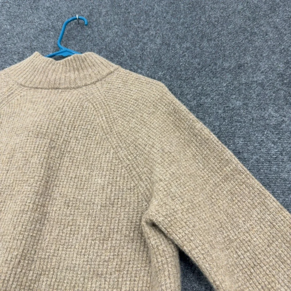 Banana Republic Sweater Mens XL Tan Recycled Wool Henley Mock Neck Classic Style